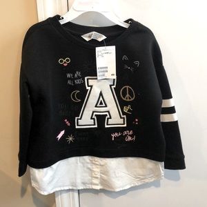 Little girls H&M sweater top. NWT SZ 2-4 Years